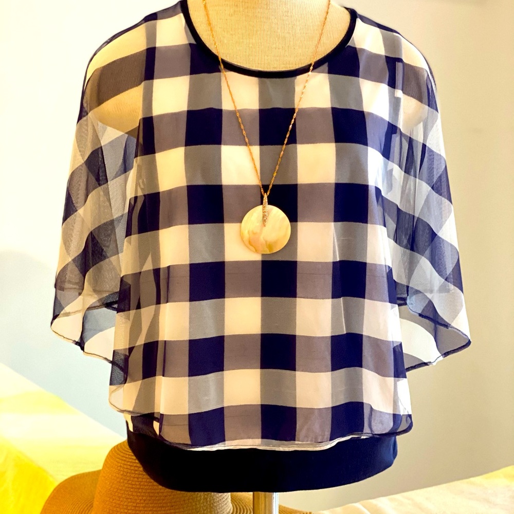 Anthropologie Postmark Gingham Top